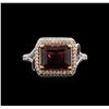 Image 2 : 3.54 ctw Rubellite and Diamond Ring - 14KT White Gold
