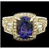 Image 2 : 14KT Yellow Gold 3.11 ctw Tanzanite and Diamond Ring