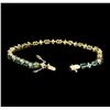 Image 4 : 5.43 ctw Alexandrite And Diamond Bracelet - 14KT Yellow Gold