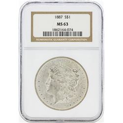 1887 MS63 NGC Morgan Silver Dollar