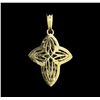 Image 2 : 0.08 ctw Diamond Cross Pendant  - 14KT Yellow Gold