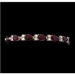 21.24 ctw Ruby and Diamond Bracelet - 14KT White Gold