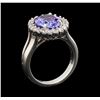 Image 4 : 3.75 ctw Tanzanite and Diamond Ring - 14KT White Gold