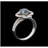 Image 4 : 14KT White Gold 1.63 ctw Blue Diamond Ring