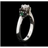 Image 3 : 14KT White Gold 0.40 ctw Diamond, Garnet and Emerald Ring