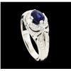 Image 4 : 1.27 ctw Sapphire and Diamond Ring - 14KT White Gold