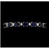 Image 1 : 33.51 ctw Sapphire and Diamond Bracelet - 14KT White Gold