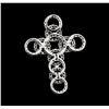 Image 2 : 1.13 ctw Diamond Cross Pendant -14KT White Gold
