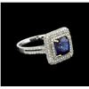 Image 1 : 14KT White Gold 2.90 ctw Sapphire and Diamond Ring