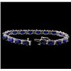 Image 3 : 16.95 ctw Sapphire and Diamond Bracelet - 14KT White Gold