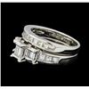 Image 1 : 1.42 ctw Diamond Ring & Wedding Band - 14KT White Gold