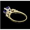 Image 3 : 2.25 ctw Tanzanite And Diamond Ring - 14KT Yellow And White Gold