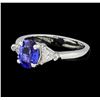 Image 1 : 1.26 ctw Blue Sapphire And Diamond Ring - 14KT White Gold