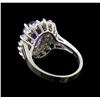 Image 3 : 14KT White Gold 2.37 ctw Tanzanite and Diamond Ring