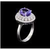 Image 4 : 3.54 ctw Tanzanite and Diamond Ring - 14KT White Gold
