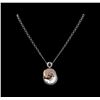 Image 2 : 14KT Two-Tone Gold 2.38 ctw Diamond Pendant With Chain