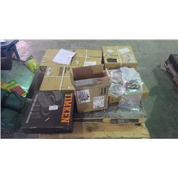 Pallet of Timken tapered bearings and tire supplies