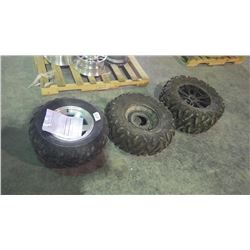 Lot of 3 ATV tires and rims