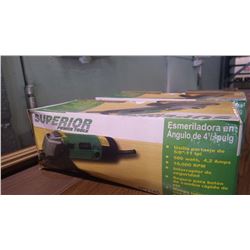 Two new unused Superior power tools 4 1/2" angle grinders.