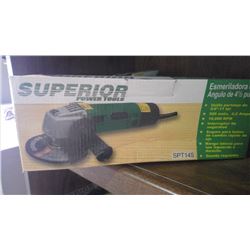 Two new unused Superior power tools 4 1/2" angle grinders.