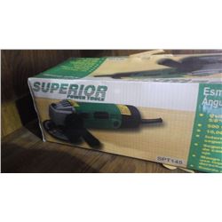 Two new unused Superior power tools 4 1/2" angle grinders.