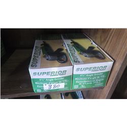 Two new unused Superior power tools 4 1/2" angle grinders.