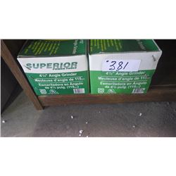 Two new unused Superior power tools 4 1/2" angle grinders.