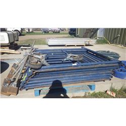 Five sections of scaffold, 10' braces, wheels, and screw braces.