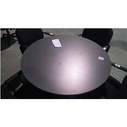 Round grey melamine table