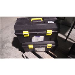 Two new unused 19" toolboxes with lift out upper tray