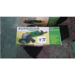 Two new unused Superior power tools 4 1/2" angle grinders.