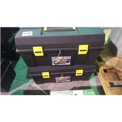 Two new unused 22"" toolboxes with lift out upper tray with side compartments