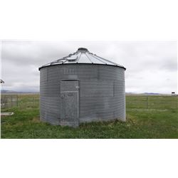 Steel grain bin, appx. 2000 bu., located 10 miles south of Hobson, to be removed by buyer before Jul