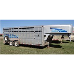 1994 Diamond D stock trailer, 20’, heavywt., good floor, mats, torsion axles, 60% rubber