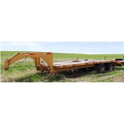 1971 Belshe 18’ gooseneck flatbed trailer, 4’beaver tail, ramps, tandem axle & duals, new brakes, 10