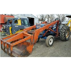1966 Ford 5000 w/ DuAl grapple loader, diesel, 8 spd., 3 pt., 540 pto., 4827 hrs., w/ chains