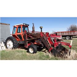 Allis-Chalmers 7020, Westendorf self-leveling loader, 7’ bucket w/ grapple, duals, 540 pto, 3 hyd., 