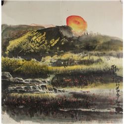 Liu Guangping b.1956 Chinese Watercolour PaperRoll