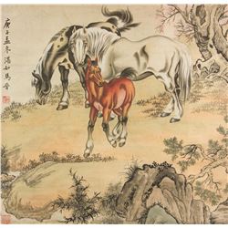 Ma Jin 1900-1970 Chinese Watercolour Paper Roll