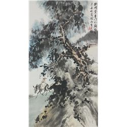 Huang Junbi 1898-1991 Watercolour on Paper Scroll