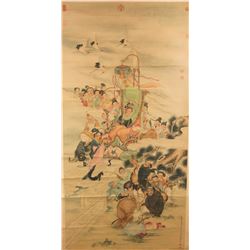 Jin Tingbiao ?-1767 Watercolour on Paper Scroll