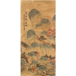 Wang Yun 1652-1735 Watercolour on Paper Scroll