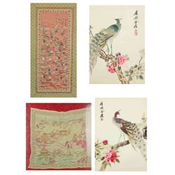 4 PC Chinese Embroidery Panel with Frame