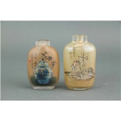 2 PC Chinese Inner Painting Snuff Bottle