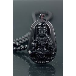 Chinese Black Hardstone Carved Acala Pendant