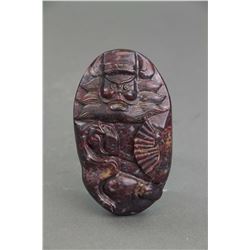 Chinese Shoushan Stone Cavrved Zhong Kui Toggle