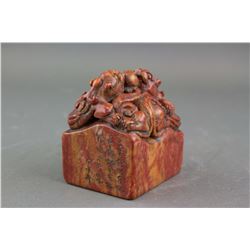 Chinese Fine Shoushan Stone Carved Dragon Seal