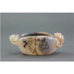 Chinese Fine Agate Carved Dragon Water Pot