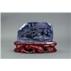 Image 1 : Lapis Lazuli Carved Boulder with Wood Stand