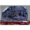 Image 2 : Lapis Lazuli Carved Boulder with Wood Stand
